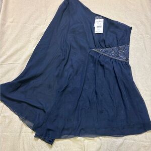Free People Asymmetrical Navy Skirt